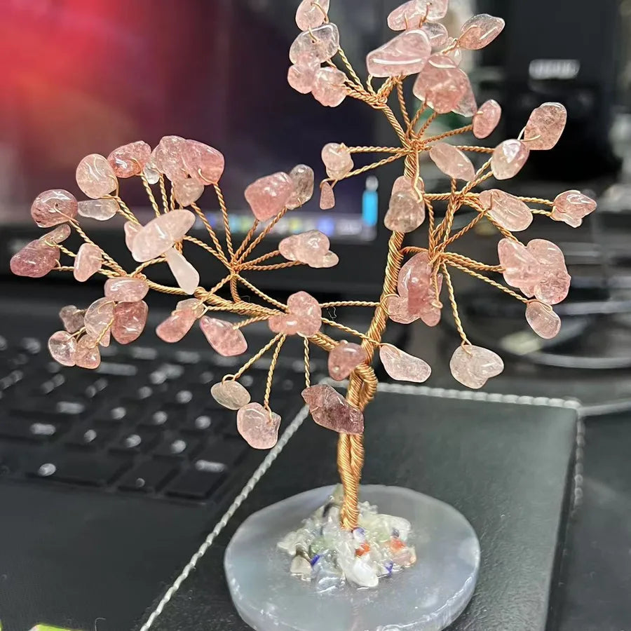 Original Design Handmade Life Tree natural stone Agate Ornaments Artificial Decorations