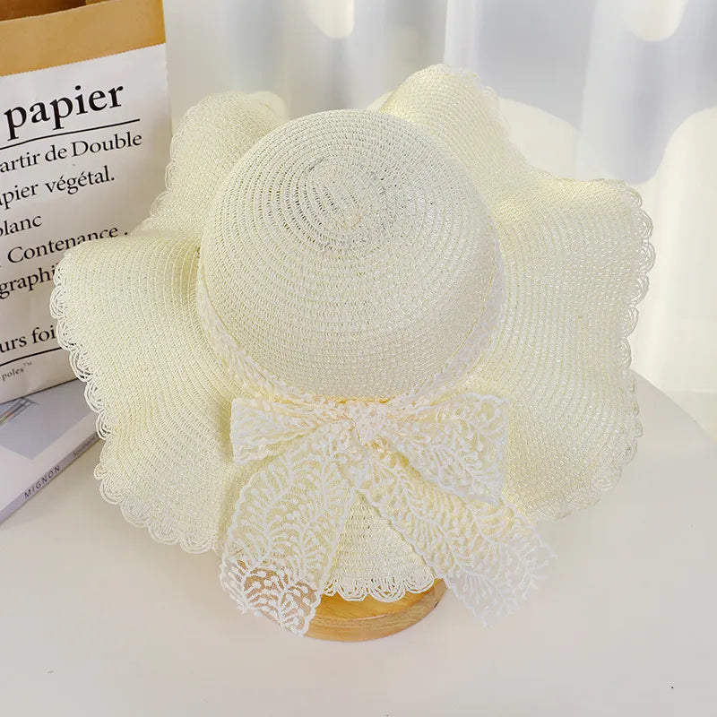 Women's Cute Sweet Solid Color Big Eaves Straw Hat