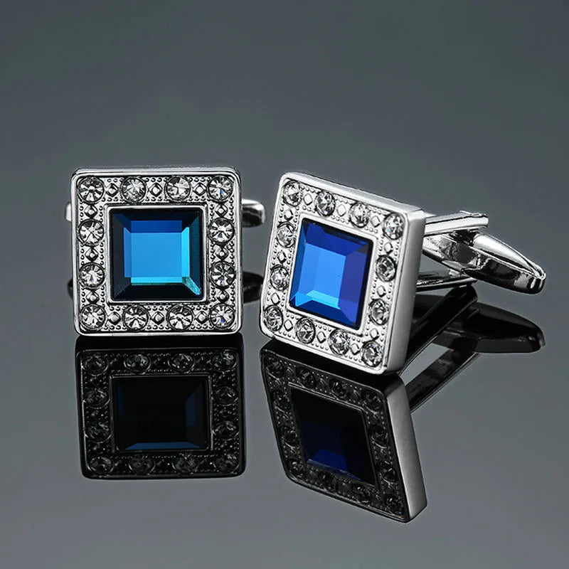 business geometric copper plating men's cufflinks