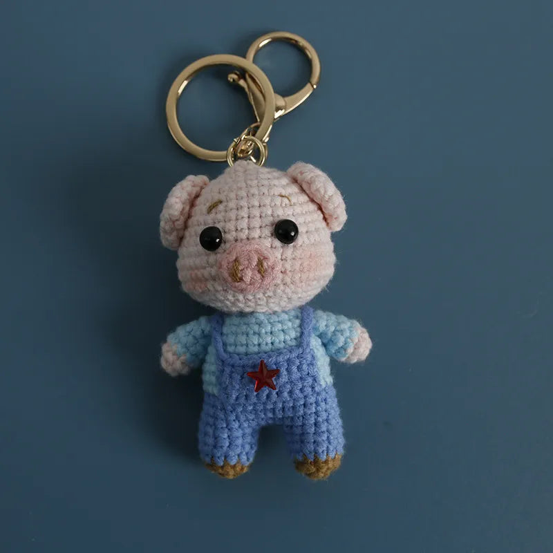 1 Piece Cute Animal yarn Unisex Bag Pendant Keychain