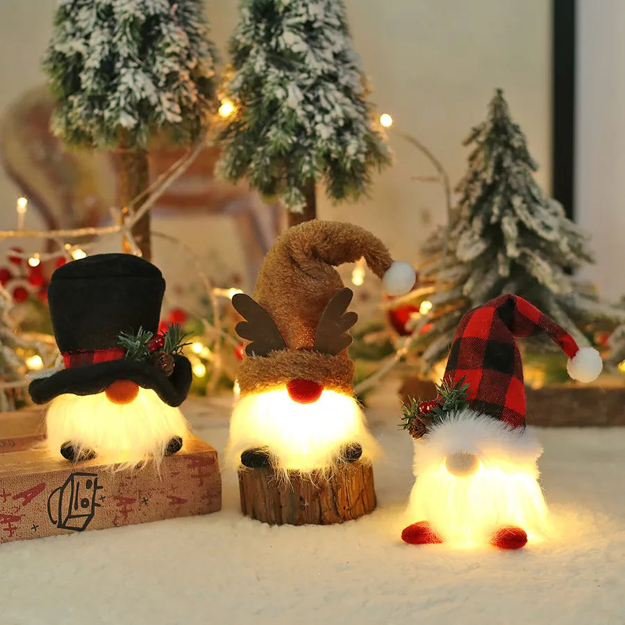 Christmas Fashion Santa Claus Snowman Elk Plastic Party Ornaments