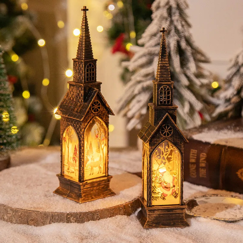 Christmas Cute Santa Claus Snowman Elk PVC Party Night Lights