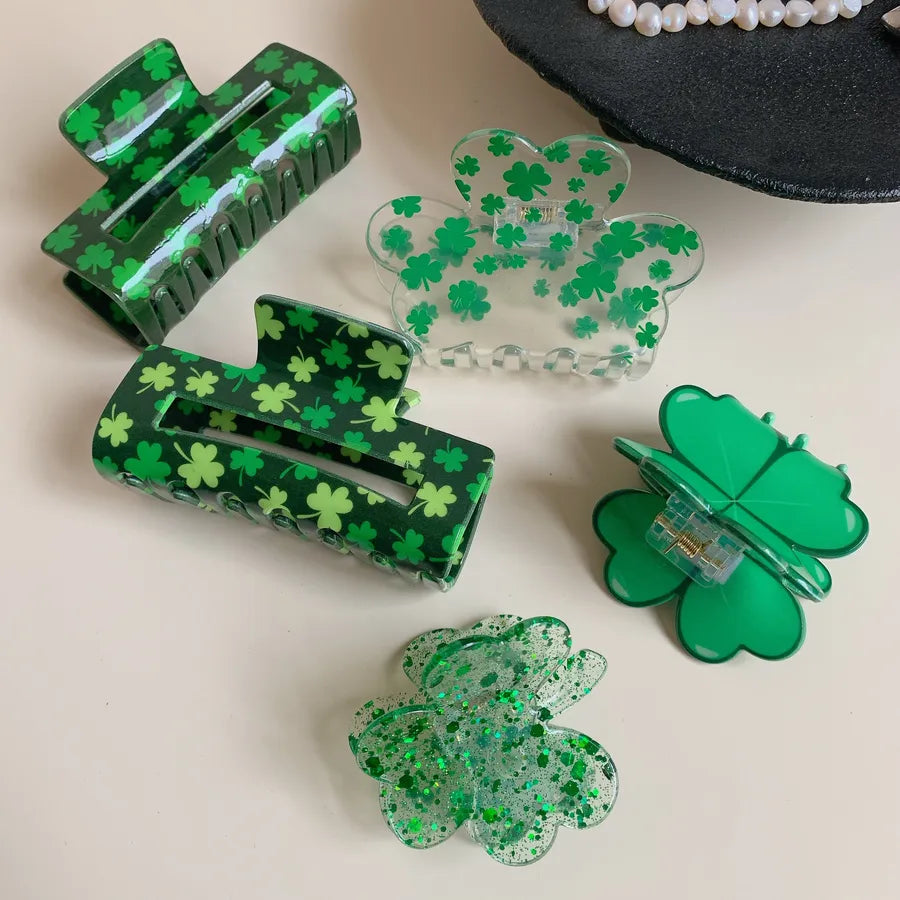 Vacation Simple Style Women's Four Leaf Clover Arylic Hair Claws