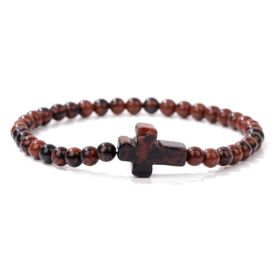 Simple Style Cross natural stone Crystal Bracelets In Bulk