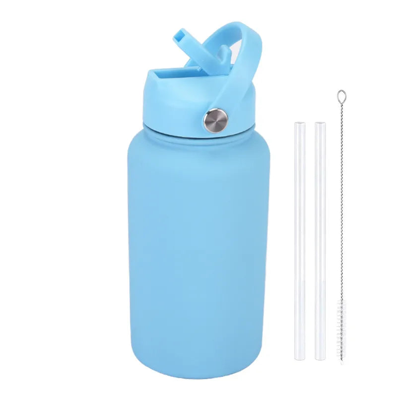 casual solid color stainless steel water bottles