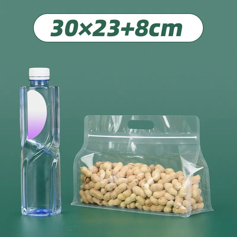 Thickened frosted transparent self-supporting packaging bag candy scented tea rice self-sealing bag cat food bait eight-sided sealing bag wholesale