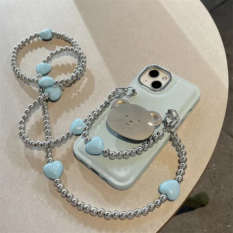 Silica Gel Cartoon Bear Cute Sweet Phone Cases Mobile Phone Chain Phone Accessories