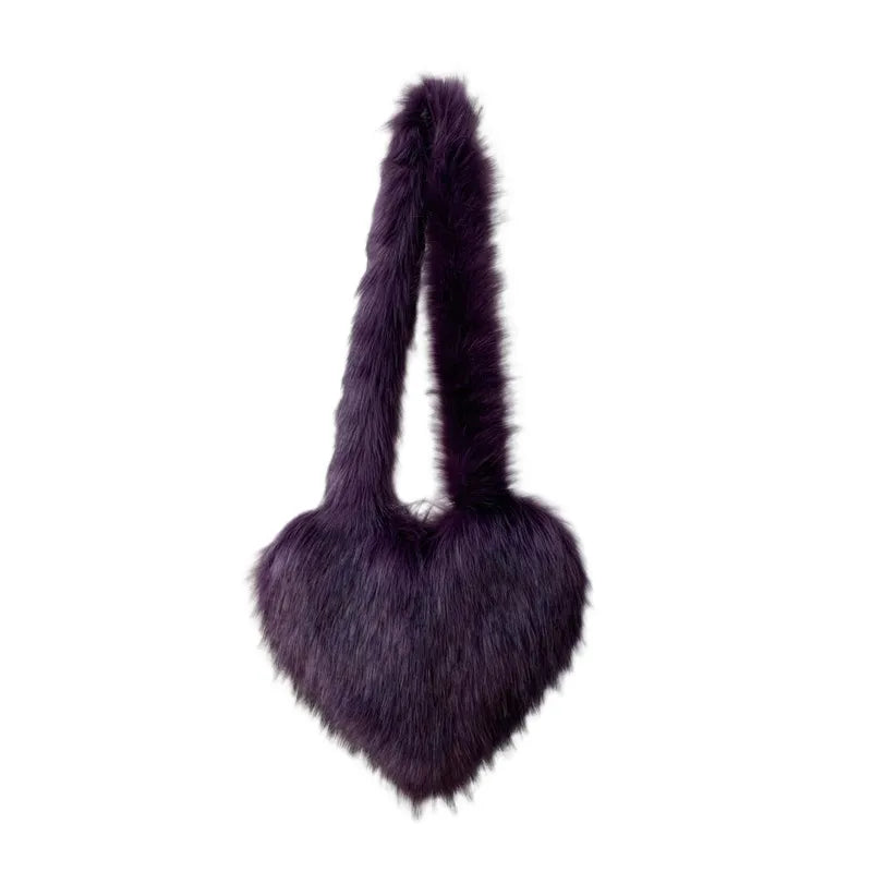 women's large winter plush polyester streetwear shoulder bag
