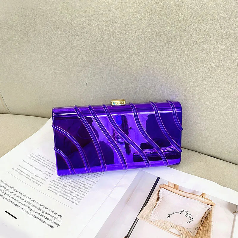Arylic Color Block Square Evening Bags