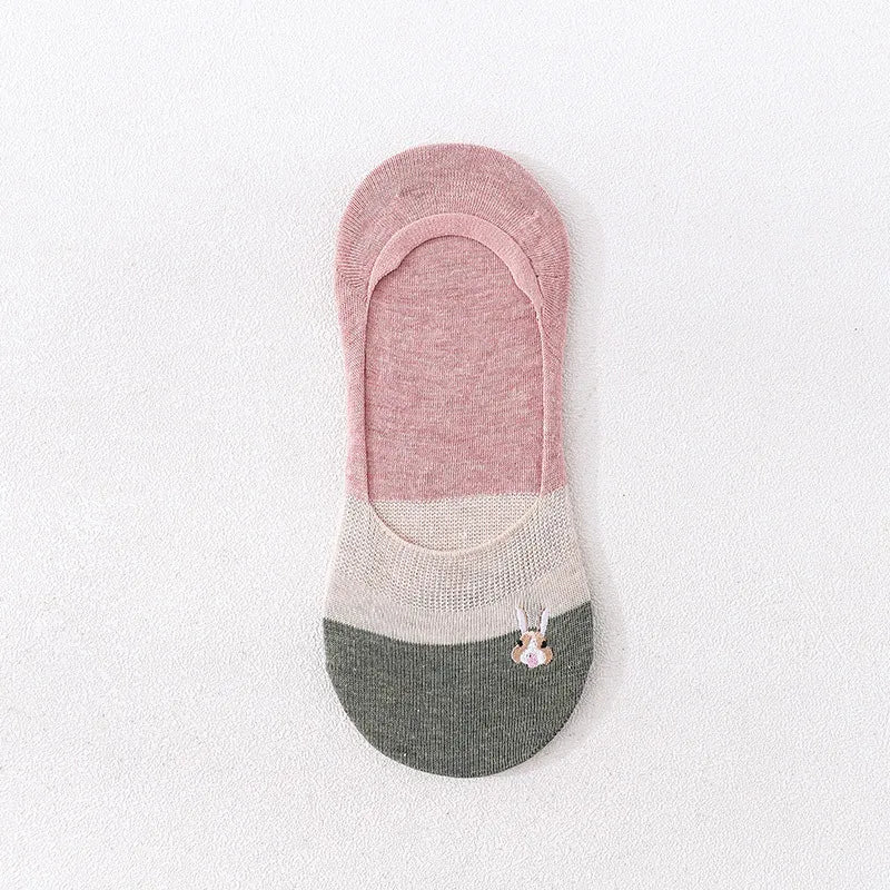 new bunny color matching invisible breathable thin women's socks