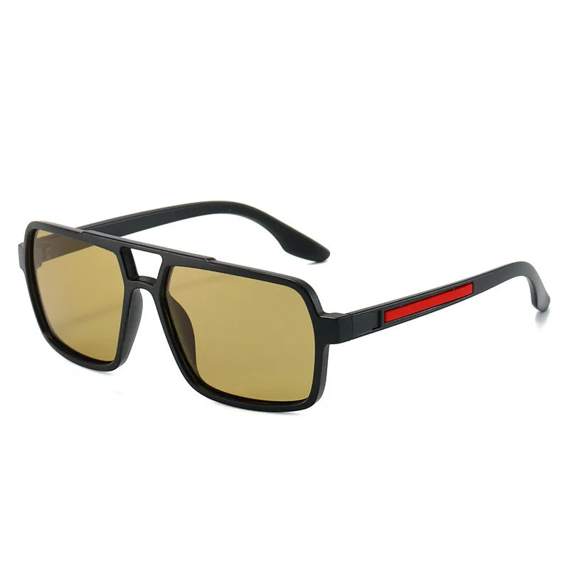 elegant basic solid color tac square full frame men's sunglasses