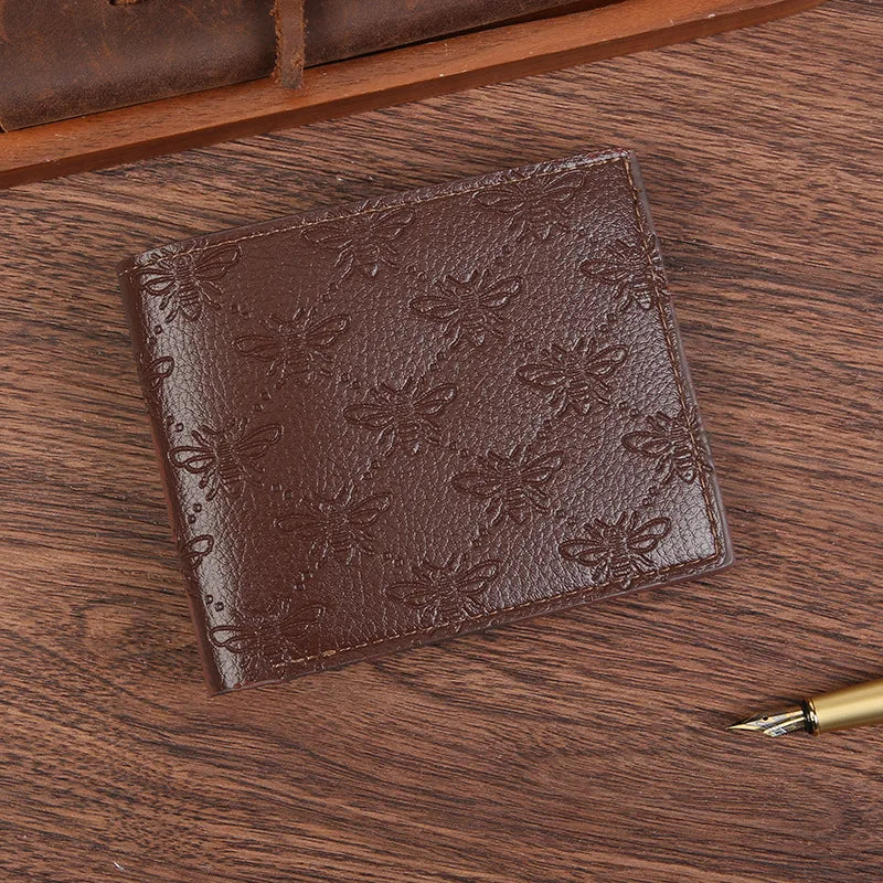 Men's Solid Color Pu Leather Open Small Wallets
