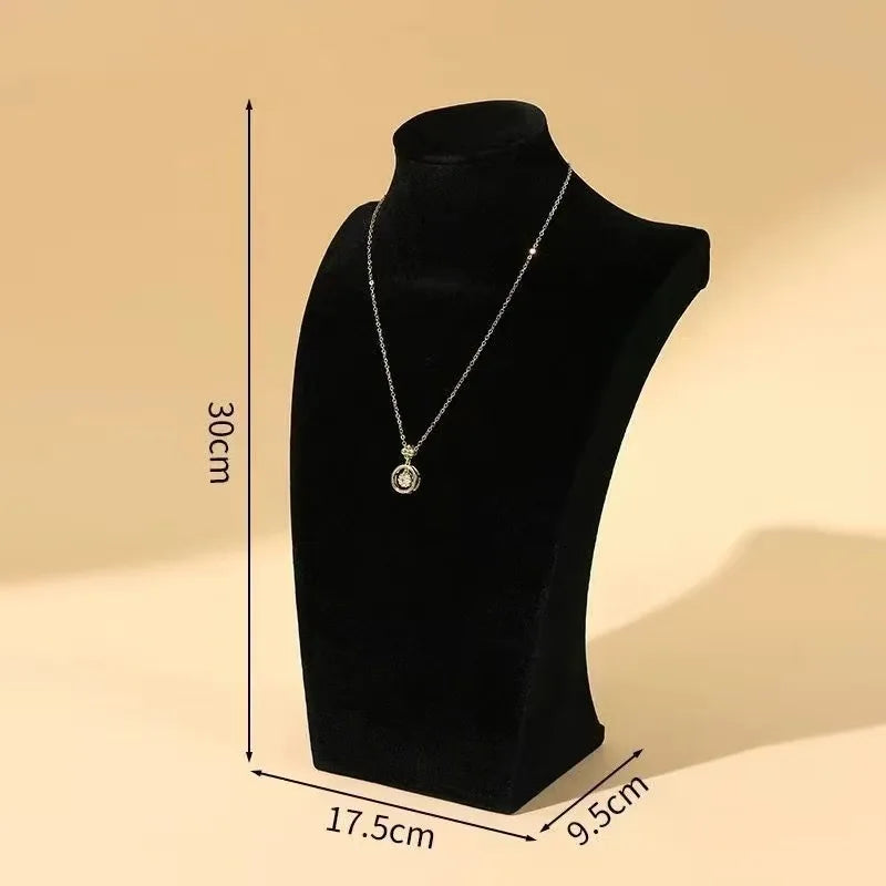 Modern Simplicity Jewelry Necklace Display Stand Counter Display Props Mannequin Pendant Holder Velvet Leather Material