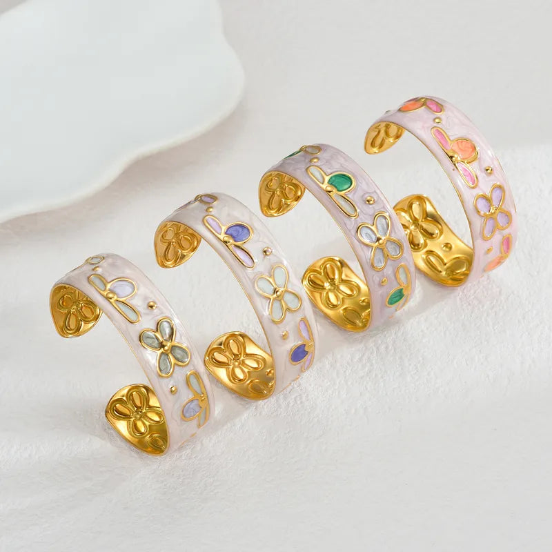 Cute Geometric 304 Stainless Steel Bangle In Bulk