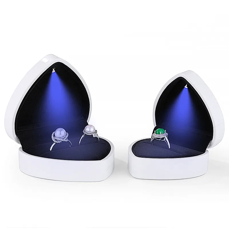simple style classic style heart shape solid color plastic jewelry boxes