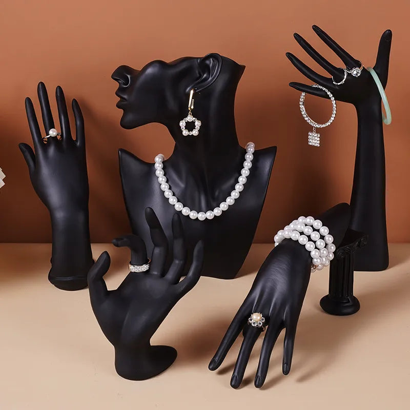 Resin Jewelry Display Stand Necklace Bracelet Earring Model Holder Premium Feel Integrated Design Hand Touch Pattern