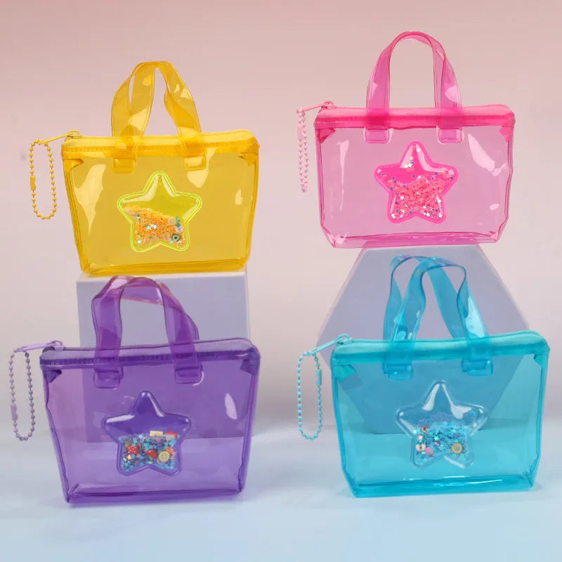 Women's Star Solid Color PVC Zipper Coin Purses