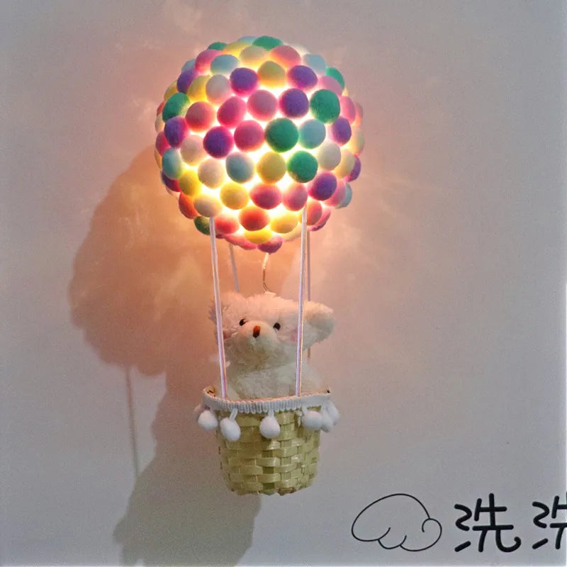 Handmade diy Hot Air Balloon Hanging Ornaments Nightlight Material Bag Creative Birthday Gift for Girls Children's Day Graduation Gift