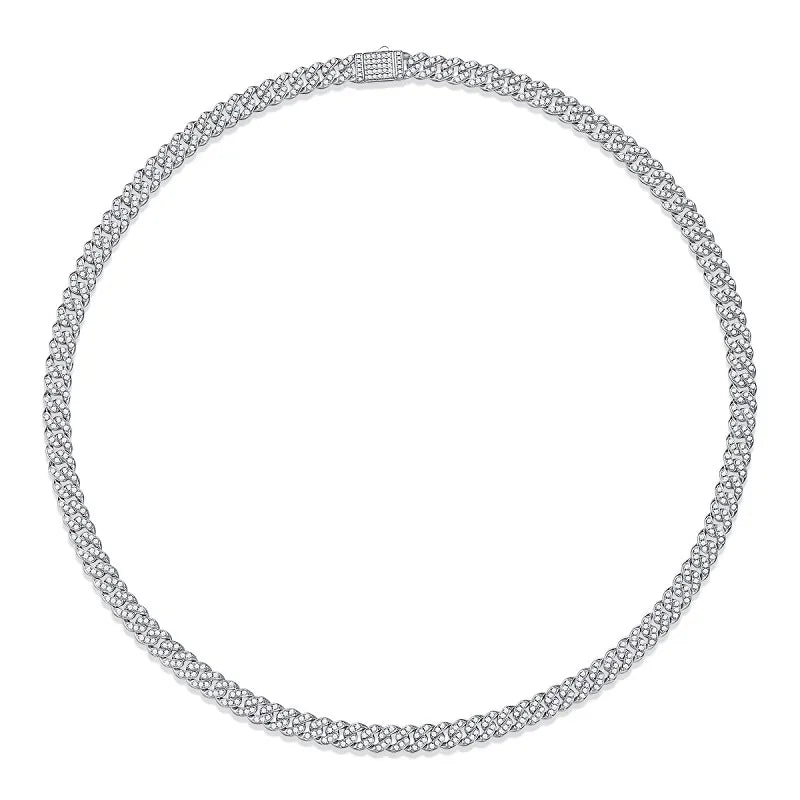 925 Sterling Silver Moissanite Inlay Solid Color Necklace