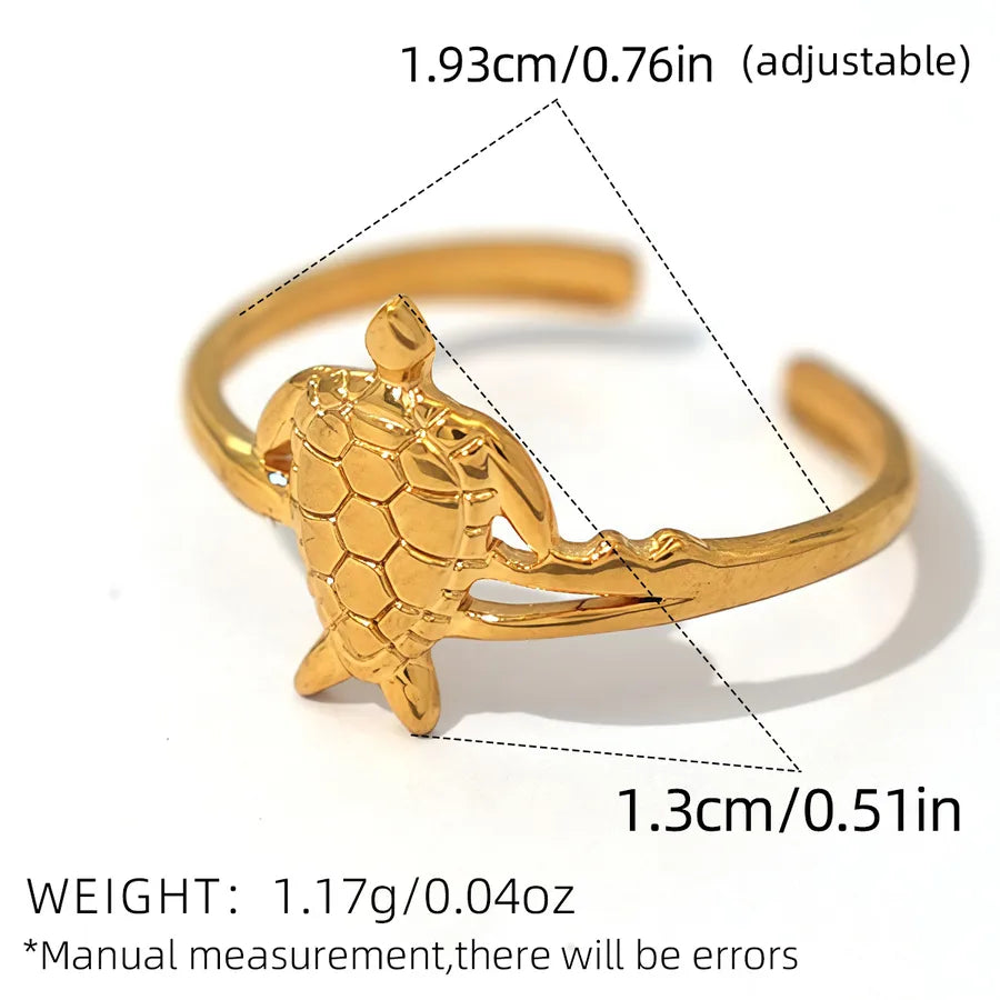 Wholesale Jewelry Vacation Beach Starfish 304 Stainless Steel 18K Gold Plated Rings