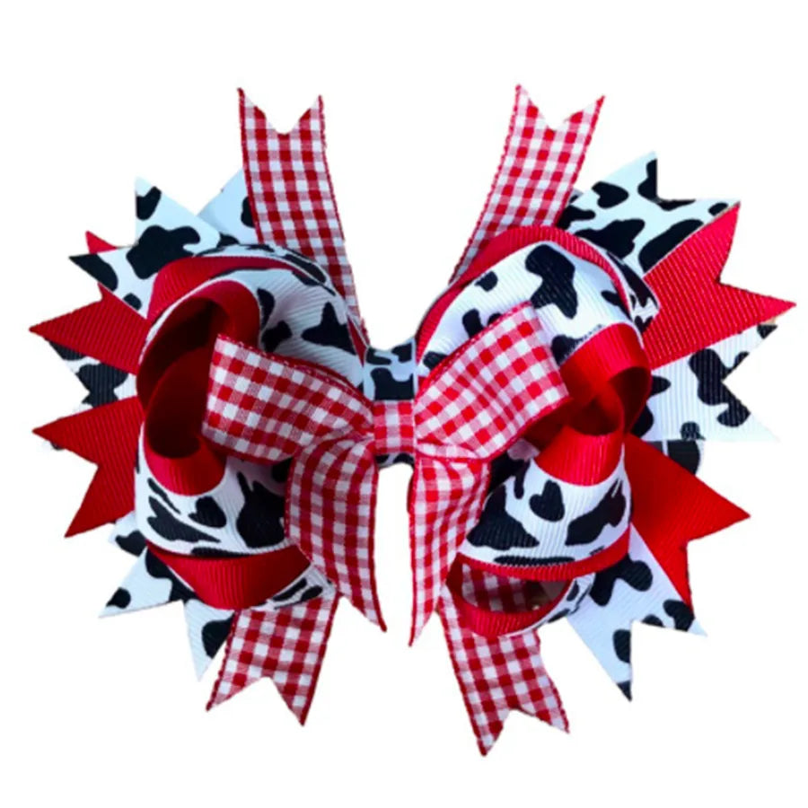 Hot Selling  Milk Bow Western Denim cowgirl   Children's Hairpin