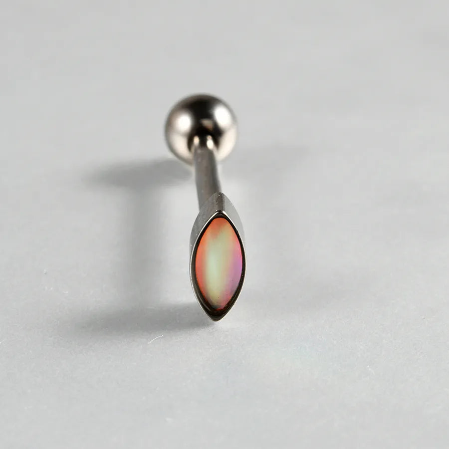 1 Piece Lip Rings Casual Elegant Vacation Coffin Horse Eye G23 Titanium Resin Opal Polishing Resin Opal Tongue Rings