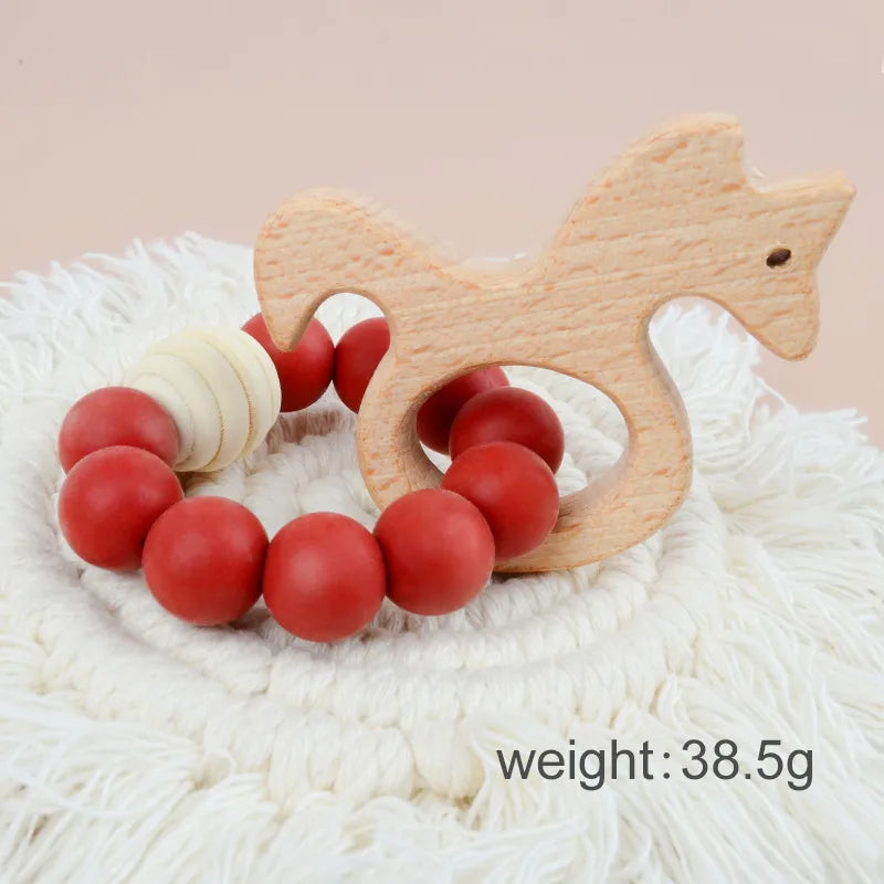 cute solid color beech silicone teething stick baby accessories