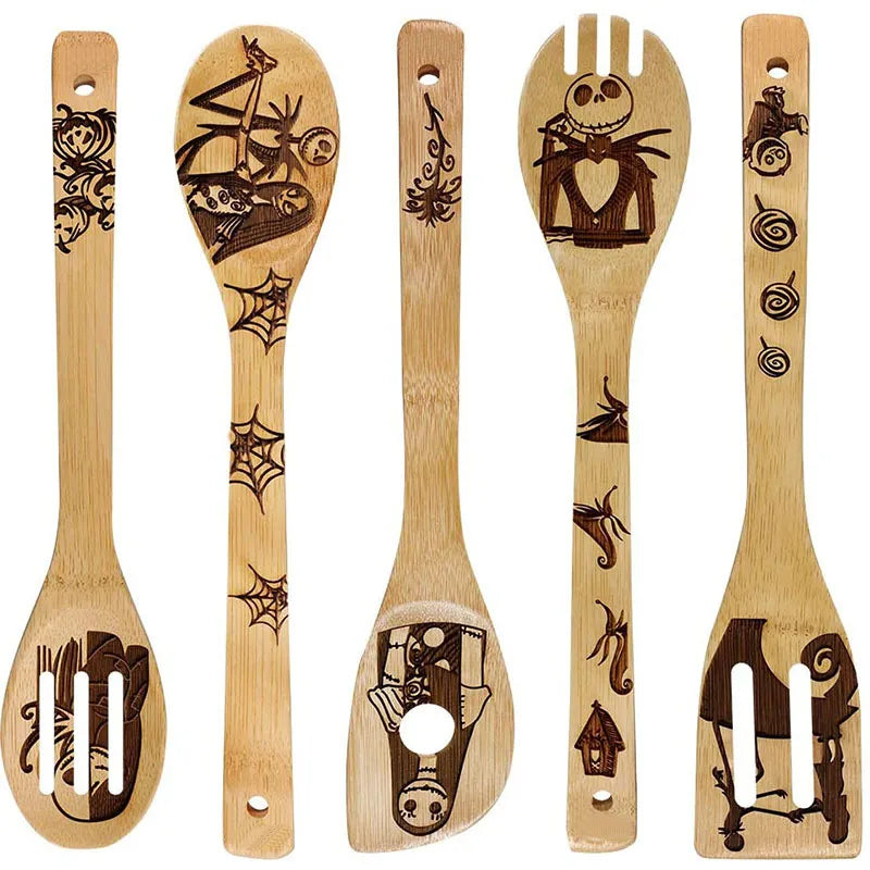 Simple Style Animal Letter Bamboo Shovel kit 5 Pieces Set