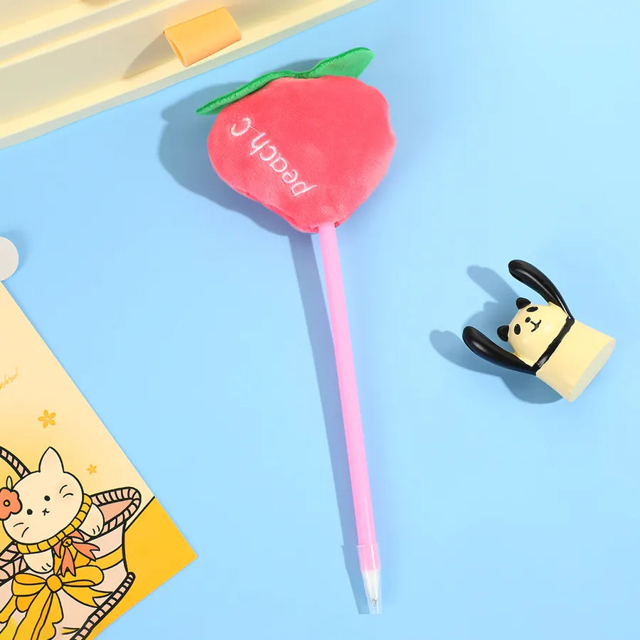 1 Piece Fruit Class Learning School PP Plush Cute Ballpoint Pen