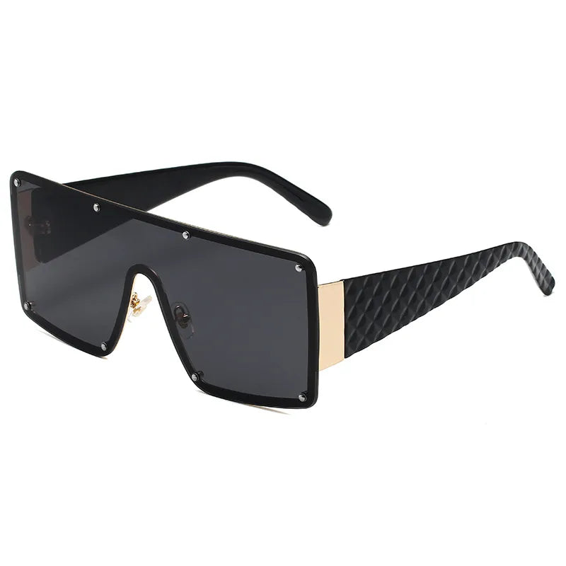 exaggerated geometric pc square frameless women's sunglasses