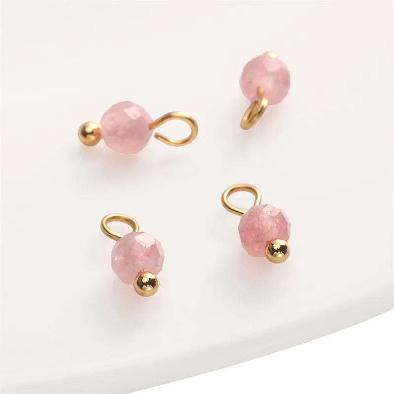 Handmade Natural Stone Pendant Beads Small Drop Earrings Bracelet Necklace Weaving Material Accessories Simple Style Jewelry