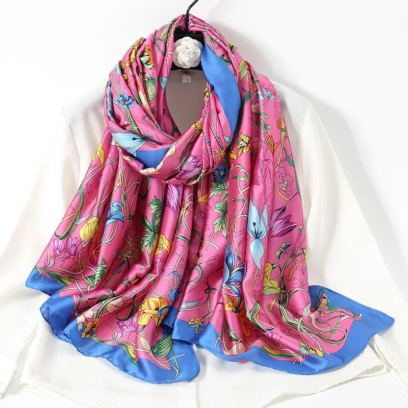 women's lady flower cloud brocade printing scarf