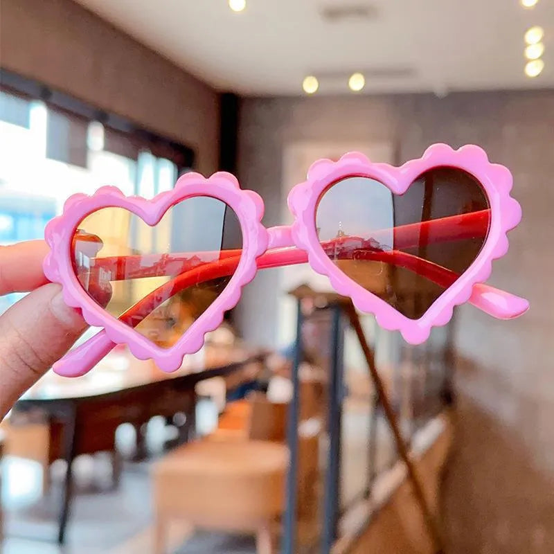Elegant Simple Style IG Style Heart Shape Resin Special-Shaped Mirror Full Frame Kids Sunglasses