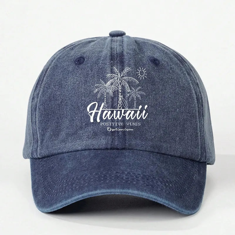 Unisex Elegant Lady Streetwear Letter Coconut Tree Curved Eaves Baseball Cap