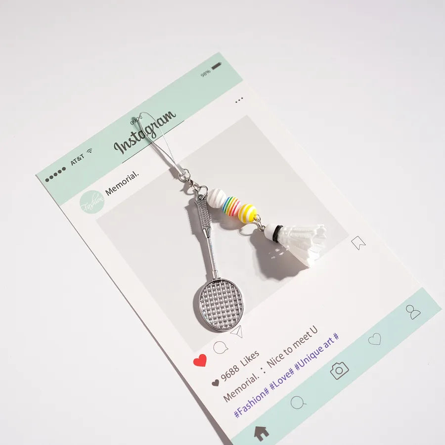 Creative Badminton Keychain Sports Keyring Pendant Jewelry Key Rope Mini Racket Hanging Charm Unisex Wedding Graduation Birthday