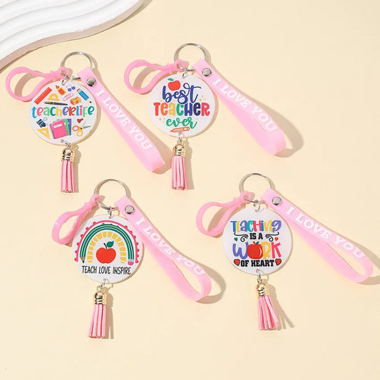 1 Piece Cartoon Style Cute Letter Acrylic Teachers' Day Unisex Keychain