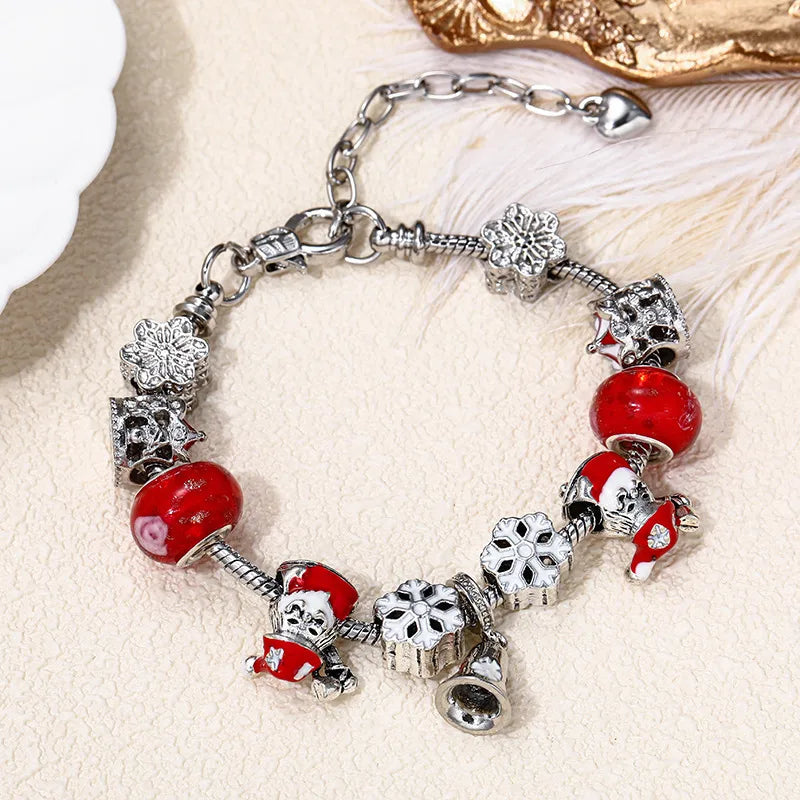 Blue Crystal Beads Bracelet Halloween DIY Snake Bone Bracelet Fashionable OL Style Alloy Cartoon Character Pattern Unisex