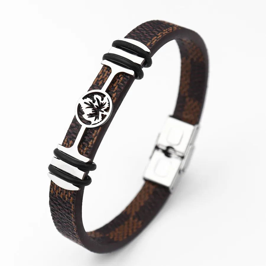 Retro Punk Animal rope Titanium Steel Plating Men's Bangle Men Cord & Leather Bracelets