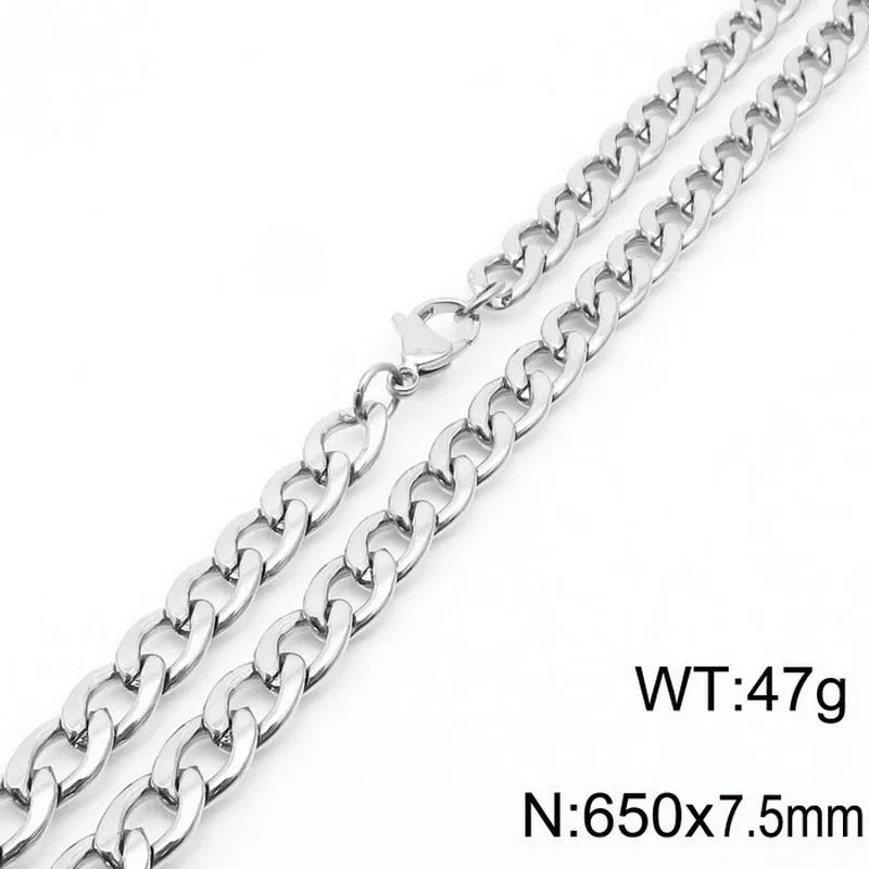 simple style solid color stainless steel plating necklace chain 1 piece