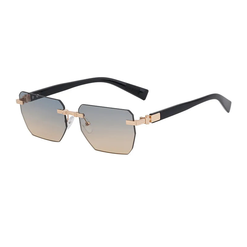 Vacation Solid Color Tinted Lenses Square Frameless Men's Sunglasses