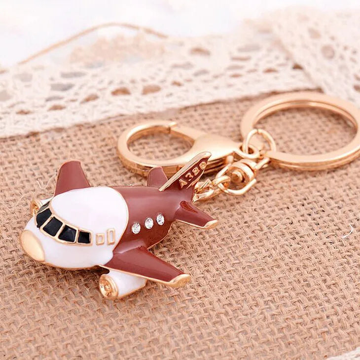cute car metal diamond women's bag pendant keychain