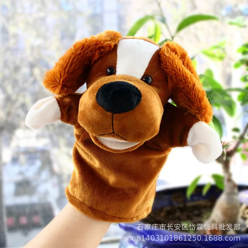 Can open mouth cartoon animal plush hand puppet parent-child toy mouth can move a variety of styles  spot mixed batch