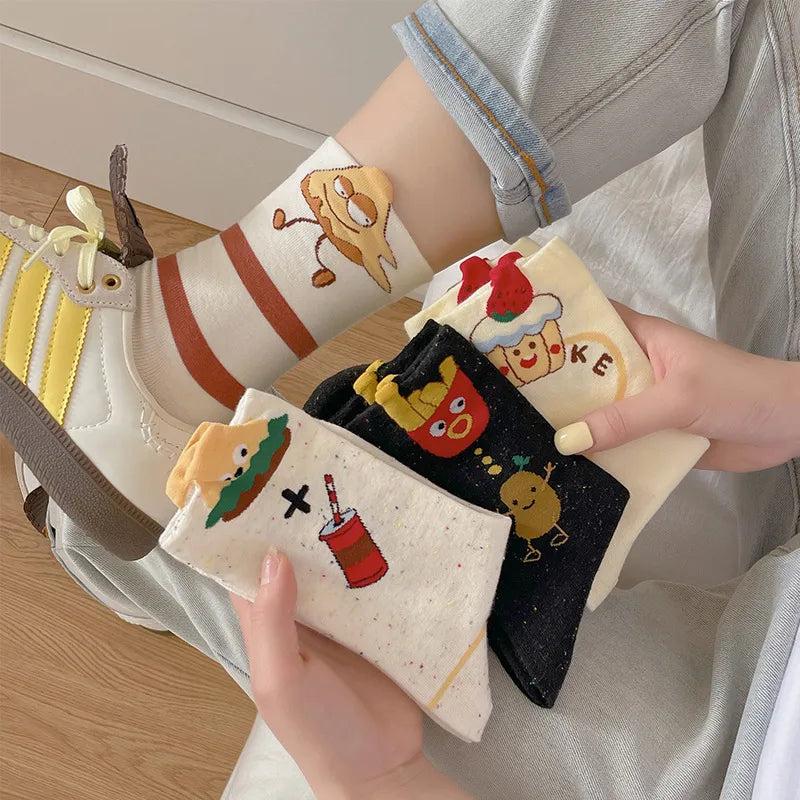 Elegant Lady Women's Smile Face Cotton Ankle Socks A Pair