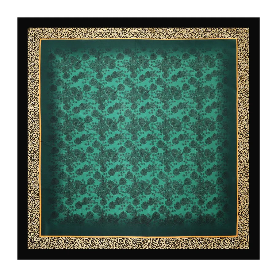 Women's Casual Leopard satin Printing Silk Scarf