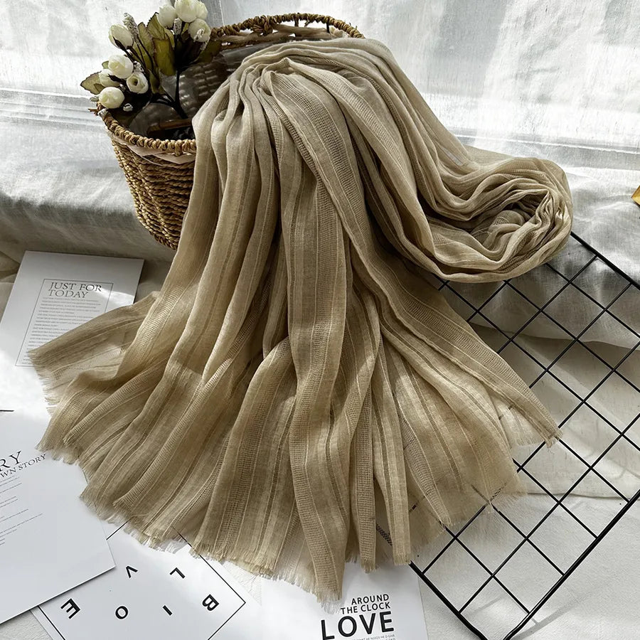 women's elegant gradient color cotton scarves & gloves