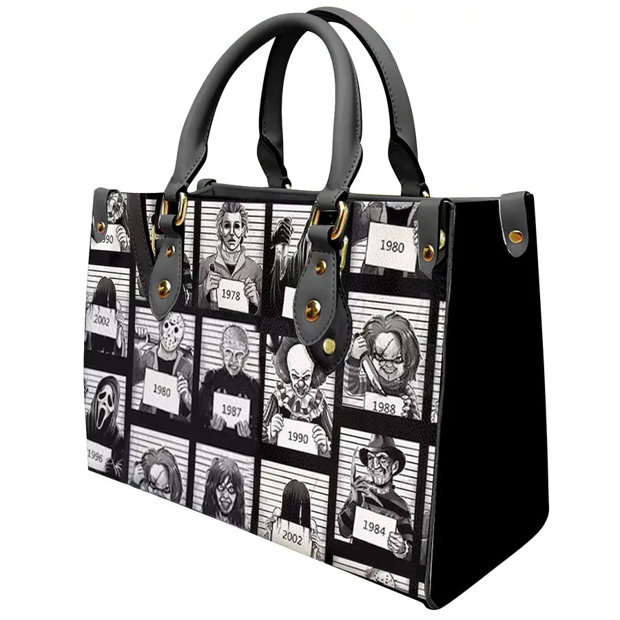 Halloween Women's Medium Pu Leather Letter Streetwear Square Hook Loop Tote Bag