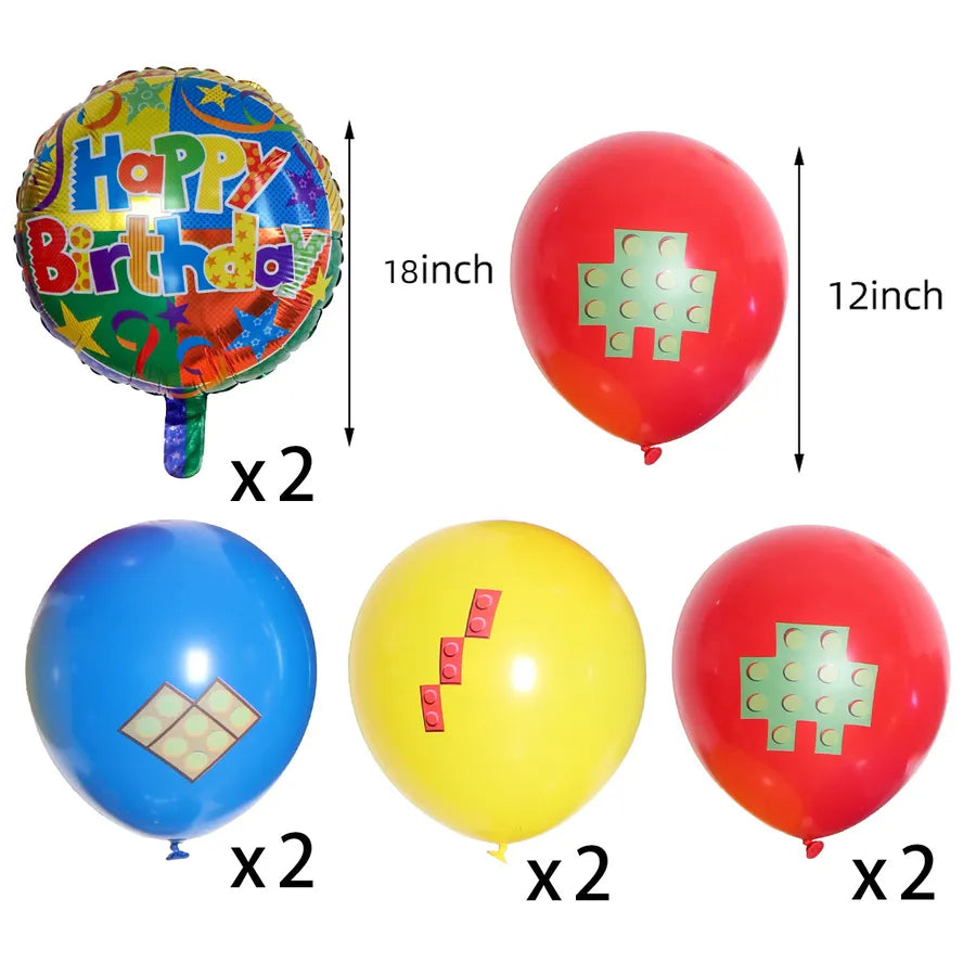 9-Piece Birthday Balloon Set Aluminium Foil