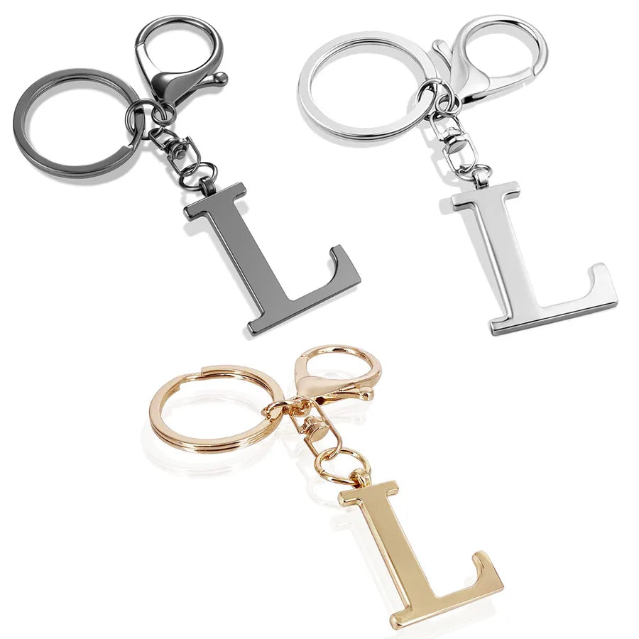 Stainless Steel Keychains Alphabet Letter Charms Ladies Bag Pendants Popular 26 Letters Initial Keyrings European Style