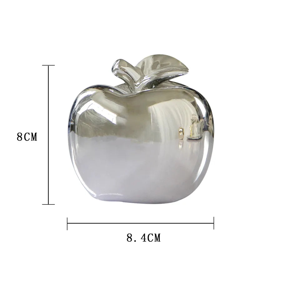 Modern Simple European Nordic Style Home Accessories Creative Christmas Gift Golden Silver Apple Ceramic Ornaments