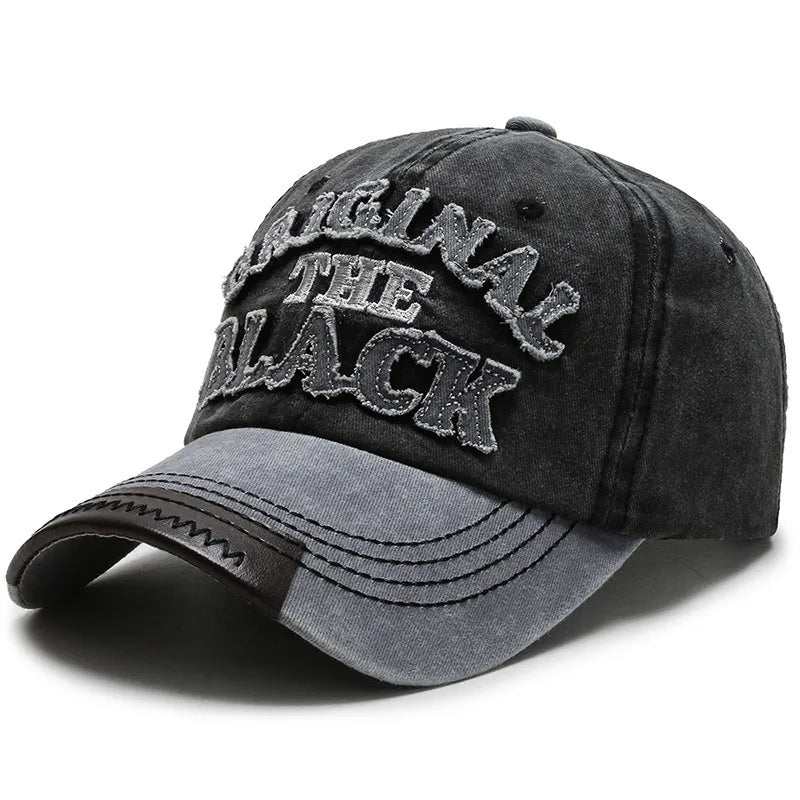 Washed Outdoorsy Baseball Cap With Embroidered Letters Unisex Sporty Fashionable Duckbill Cap Spring Autumn Simple Style